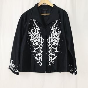 Vintage Silk Jacket, Blouse Size 2X